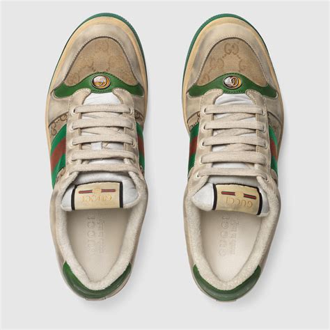 gucci screener sneaker on feet|gucci gg canvas sneakers.